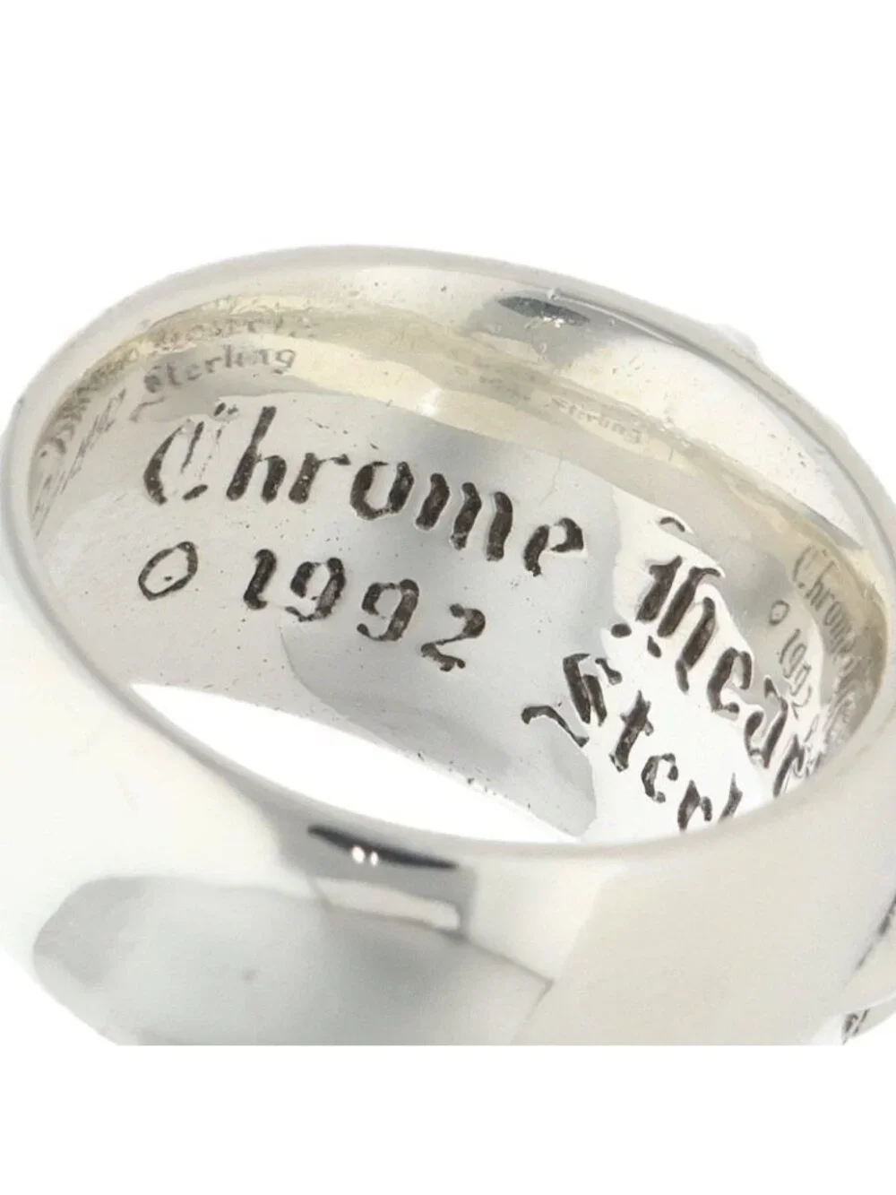 Chrome Hearts Flrl Crs Floral Cross Silver Ring